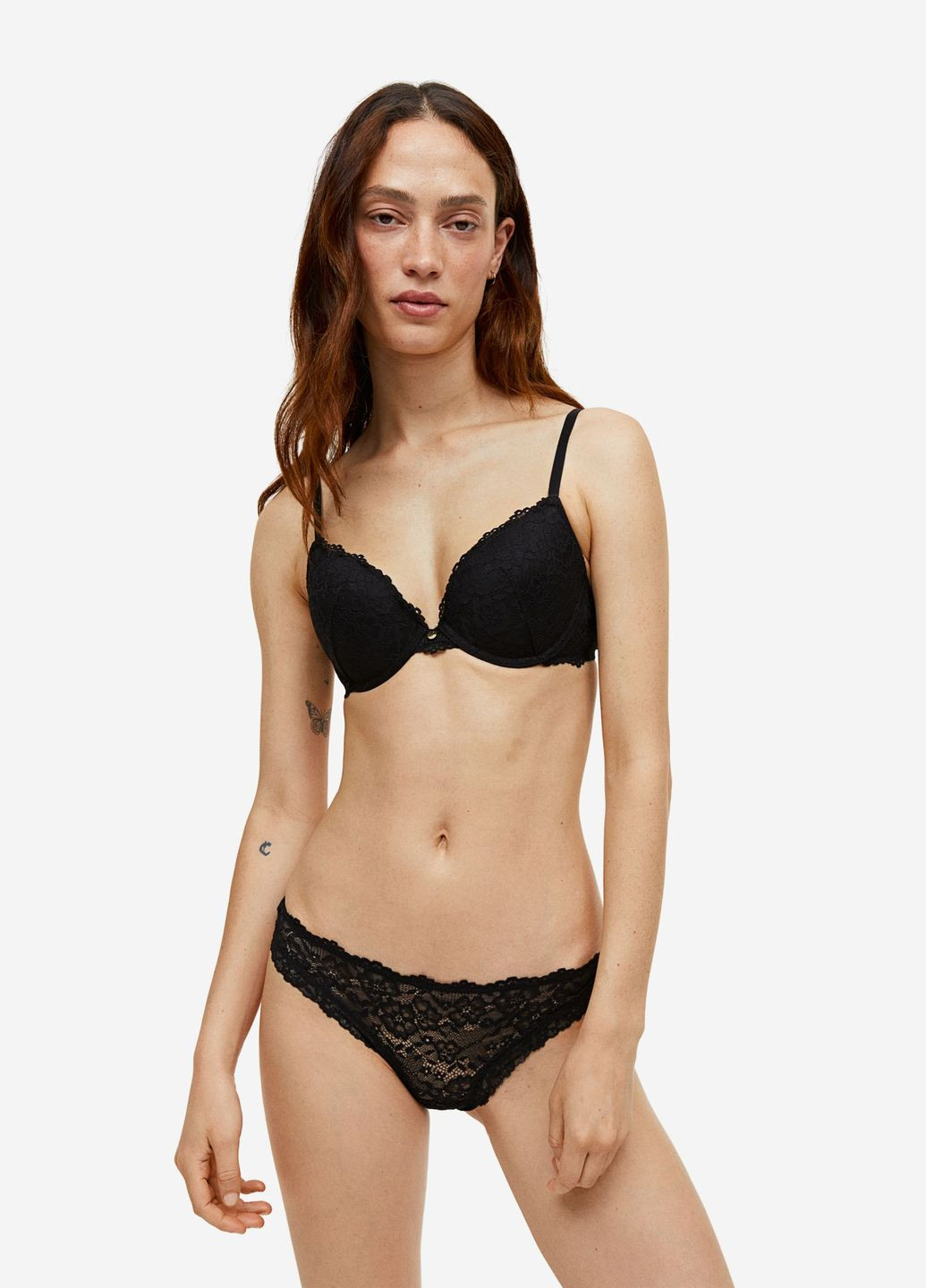 Чёрный бюстгальтер H&M полиамид