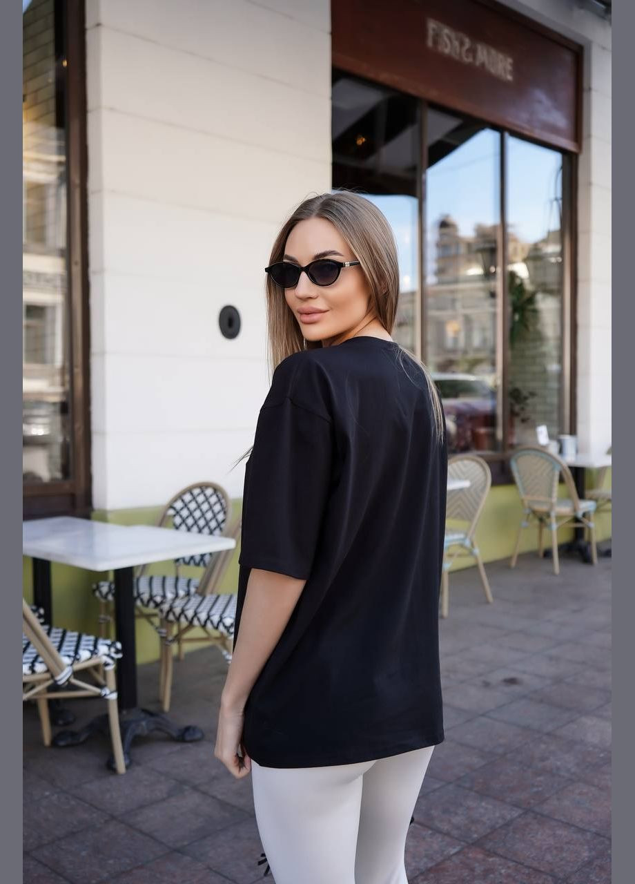 Жіноча футболка вільного крою MonCher - (346055316)