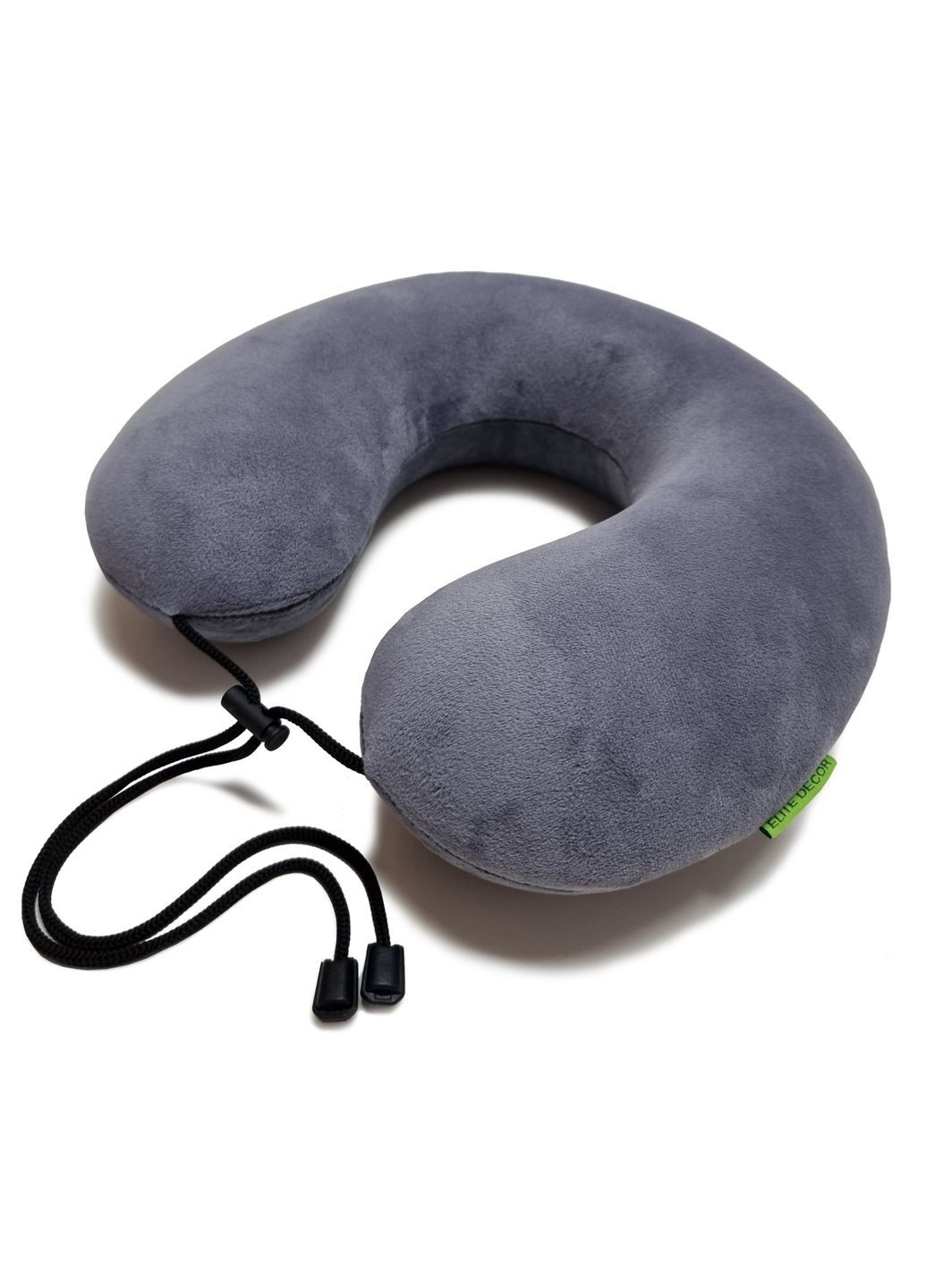 Дорожная подушка для шеи автомобильная ортопедическая с фиксатором с «эффектом памяти» (Memory foam) PMF 001-3 Серая Elite Decor (369550364)