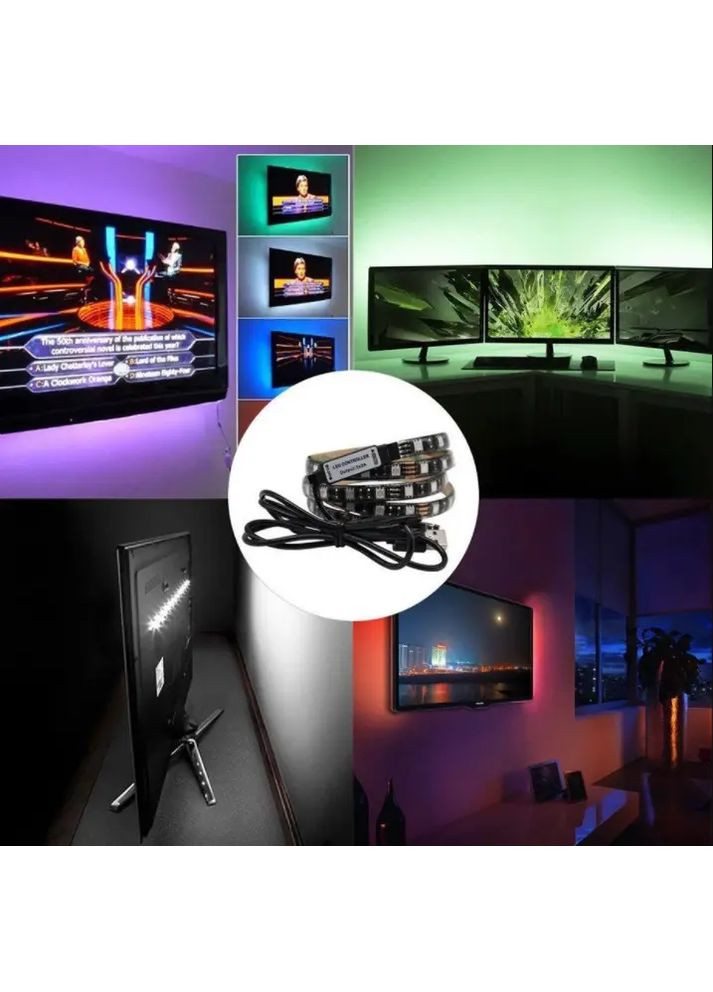 Лента светодиодная RGB 5050 2м с пультом для подсветки телевизора, монитора, мебели от USB Digital (363832792)