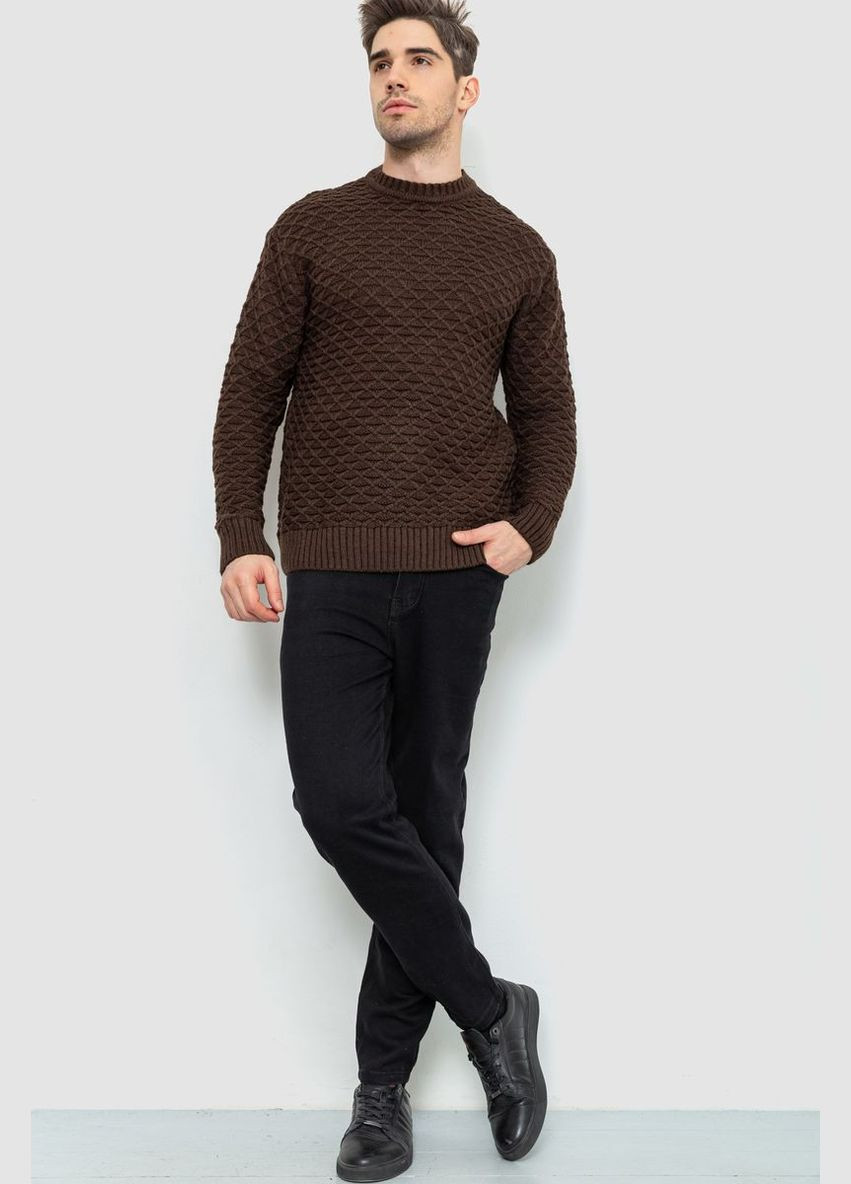 Коричневый демисезонный свитер мужской, цвет коричневый, Ager