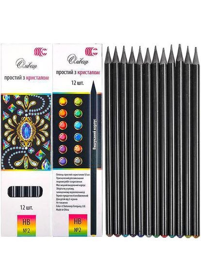 Набор простых карандашей "Brilliant" CR-155-12 (84255) в упаковке 12 штук Color-it (304408210)