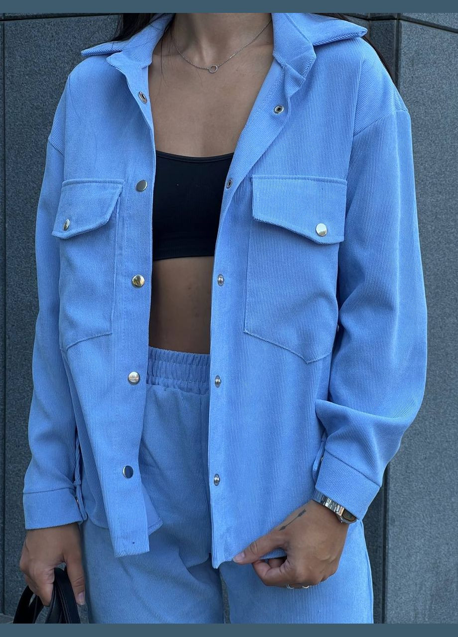 Женский костюм из микровельвета на кнопках Fashion (296734967)