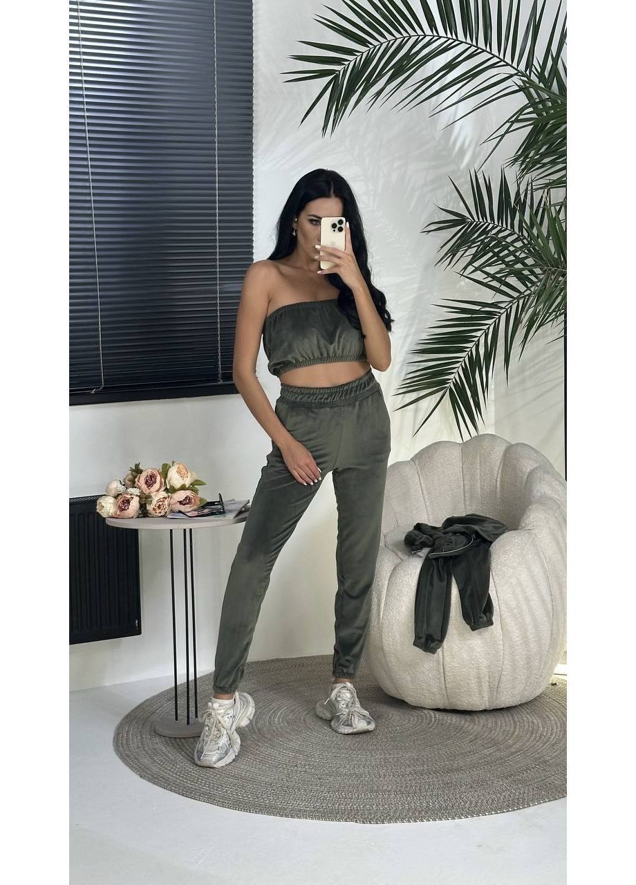 Жіночий спортивний костюм з велюру трійка Україна (355803281)