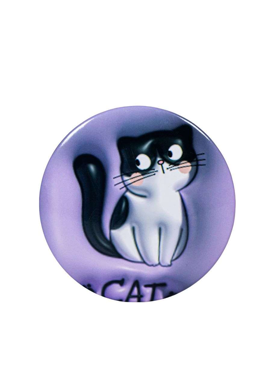 Дзеркало косметичне для макіяжу кишенькове зі збільшенням 2х Cat кругле No Brand (367989344)