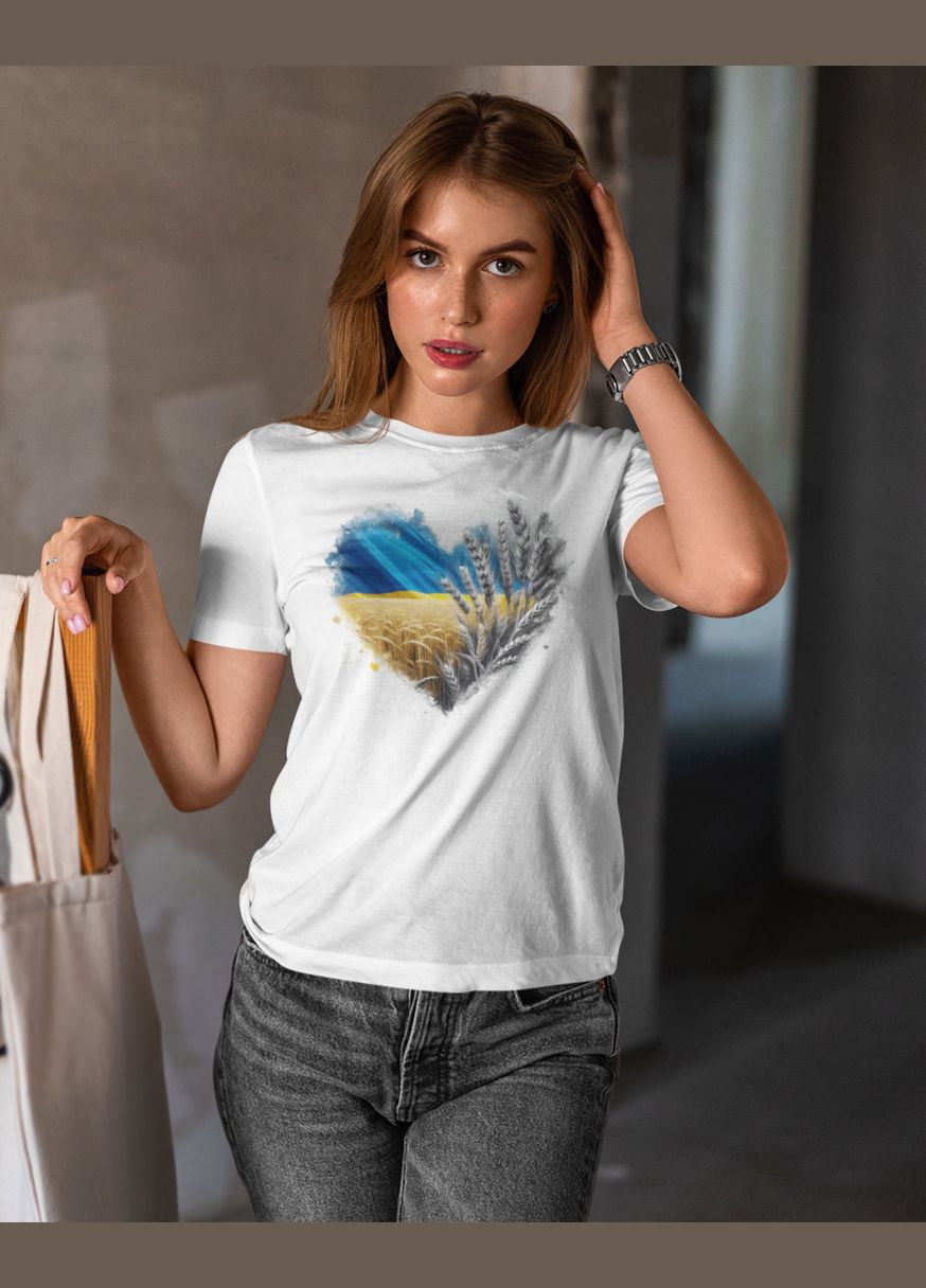 Футболка жіноча патріотична з серцем 21100002 Mishe - (315048406)