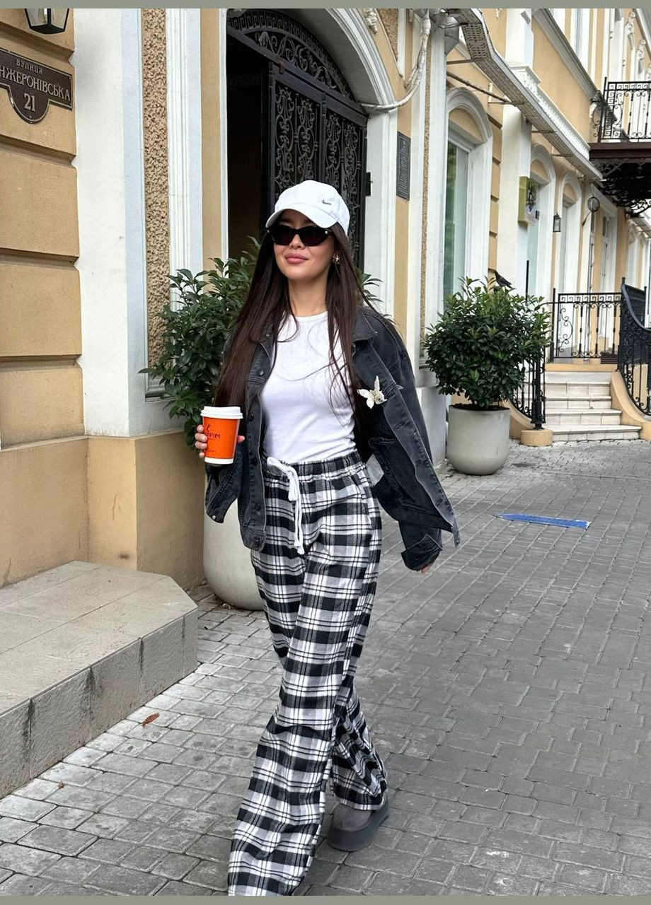 Штаны в клеточку широкие унисекс Nositi (308202156)