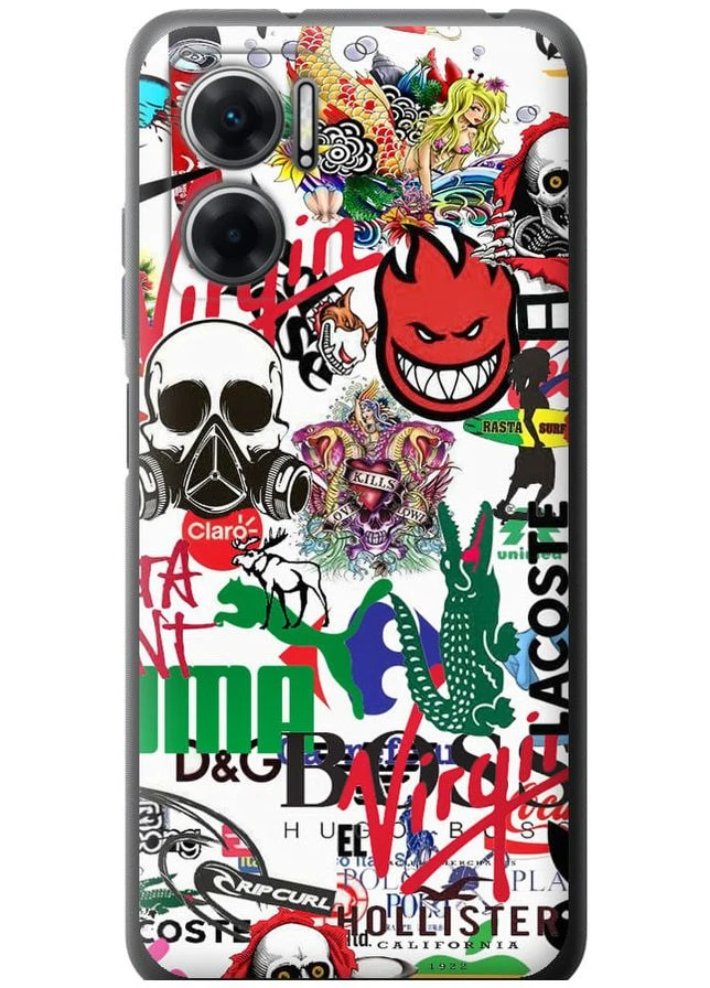 Силиконовый чехол 'Many different logos' для Endorphone Xiaomi Redmi 10 5G (315438161)