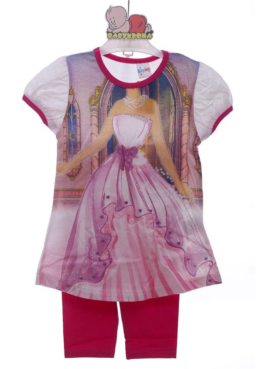 Рожевий літній лосини з тунікою для дівчинки трикотажні рожевий дівчина 110 см (38670) BABYKROHA