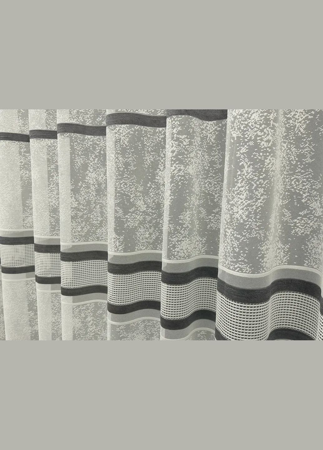 Готова мармурова тюль с сірою полосою 700Х270 NOW BRAND (346058069)