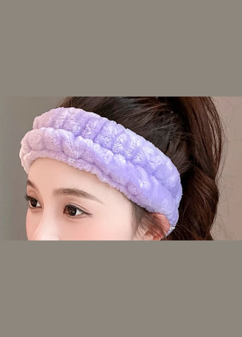 Эластичная плюшевая повязка для фиксации волос фиолетовая No Brand (315638657)