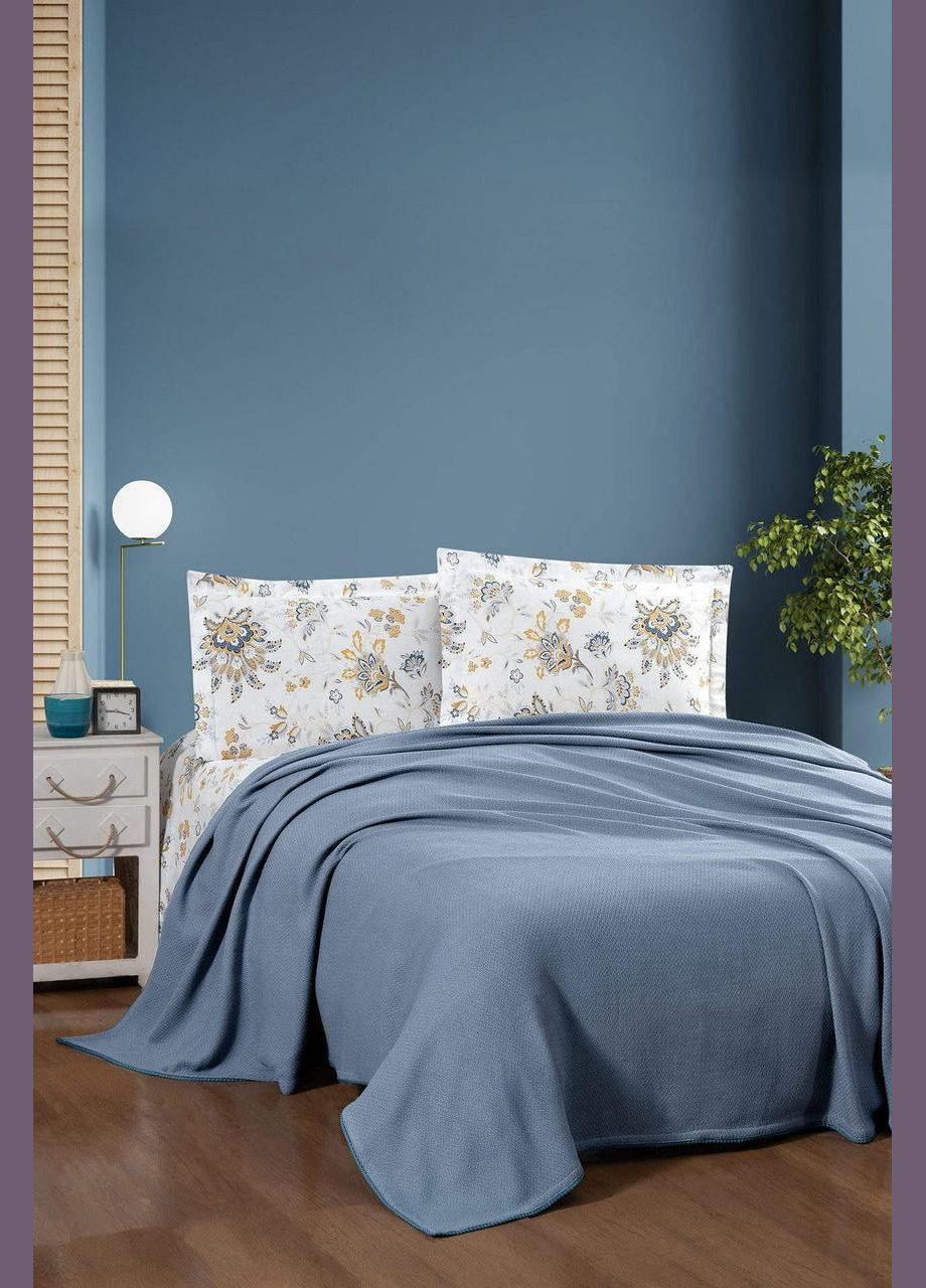 Комплект постільної білизни з пледом Ranforse 200×230 см Vita Indigo Kristal (318381134)