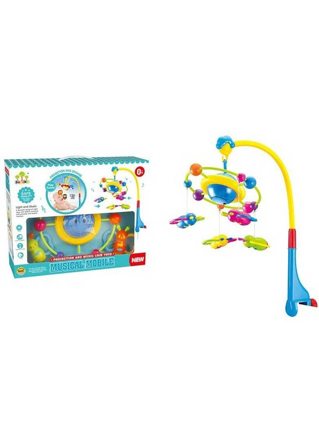 Карусель SL 81016 A (18) 3 режими, 4 підвіски-брязкальця, проектор, колискова мелодія, на батарейках, в коробці No Brand (305825813)