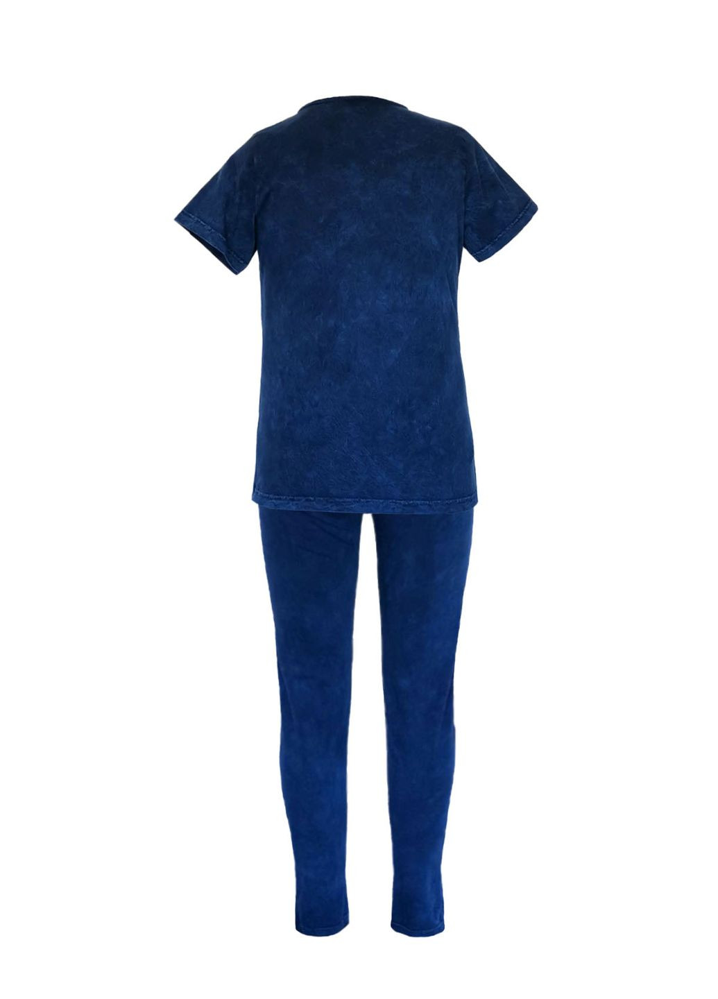 Синяя летняя футболка женская хлопковая варенка турция синий с коротким рукавом Swansea