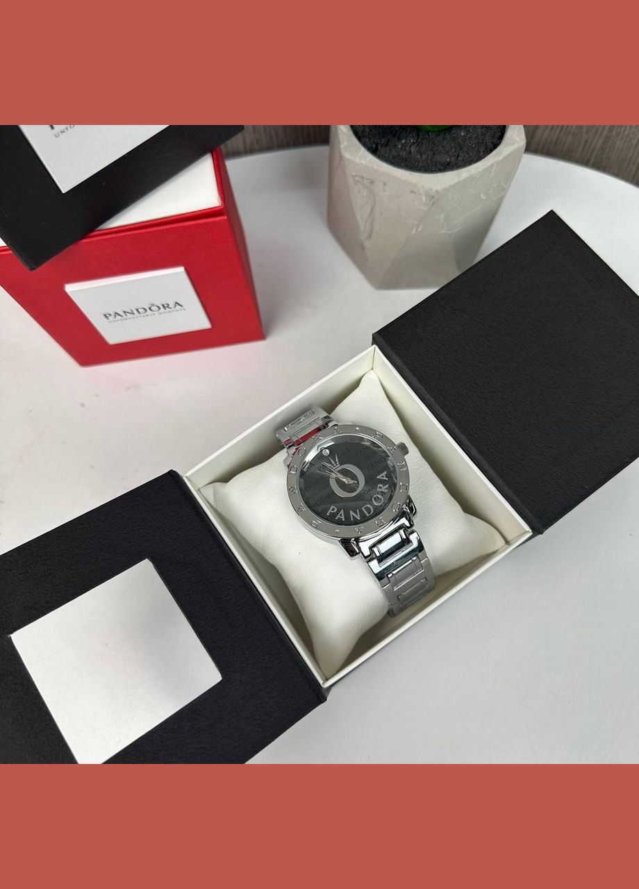 Жіночі кварцові наручні годинники металеві з подарунковою коробкою Pandora срібні (sku_1726С) No Brand (346078133)