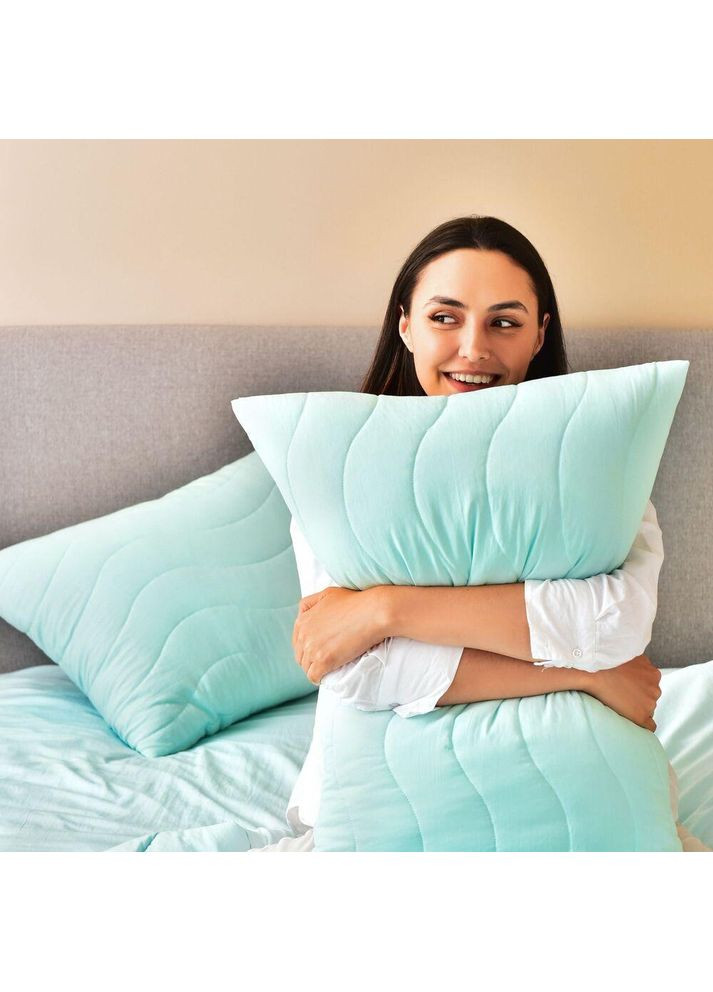 Набір полуторний Tropical ковдра 140х210 см + подушка 50х70 см м'ята антиалергенний всесезонний IDEIA (367726609)