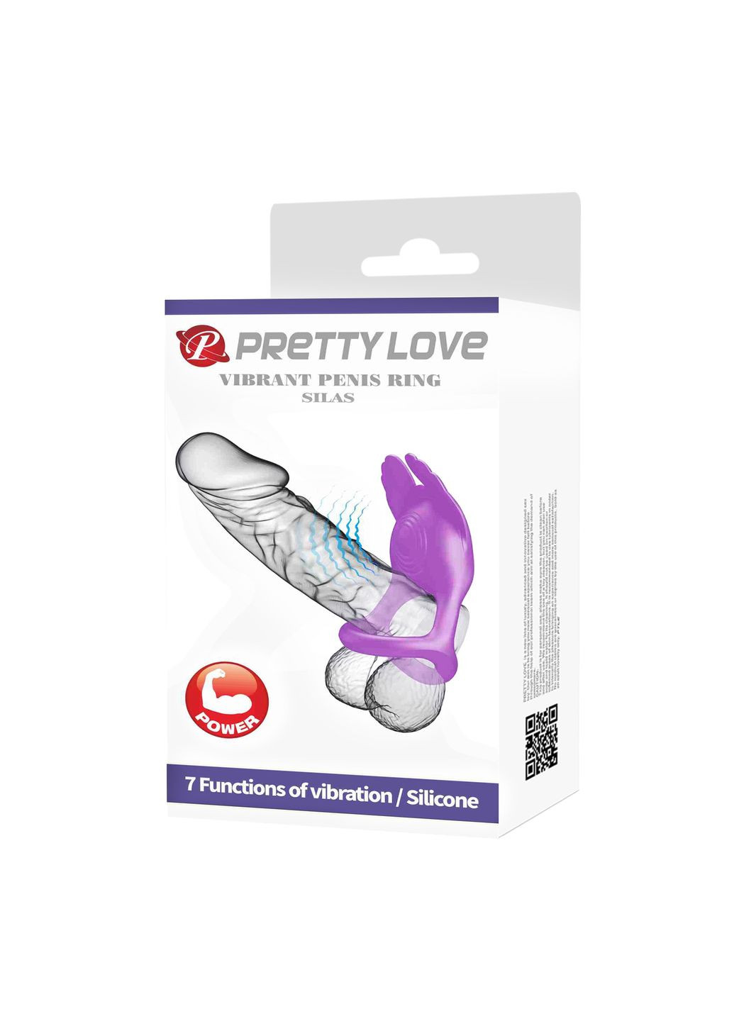 Ерекційне віброкільце з крильцями Silas 7 режимів, фіолетове Pretty Love (361670403)