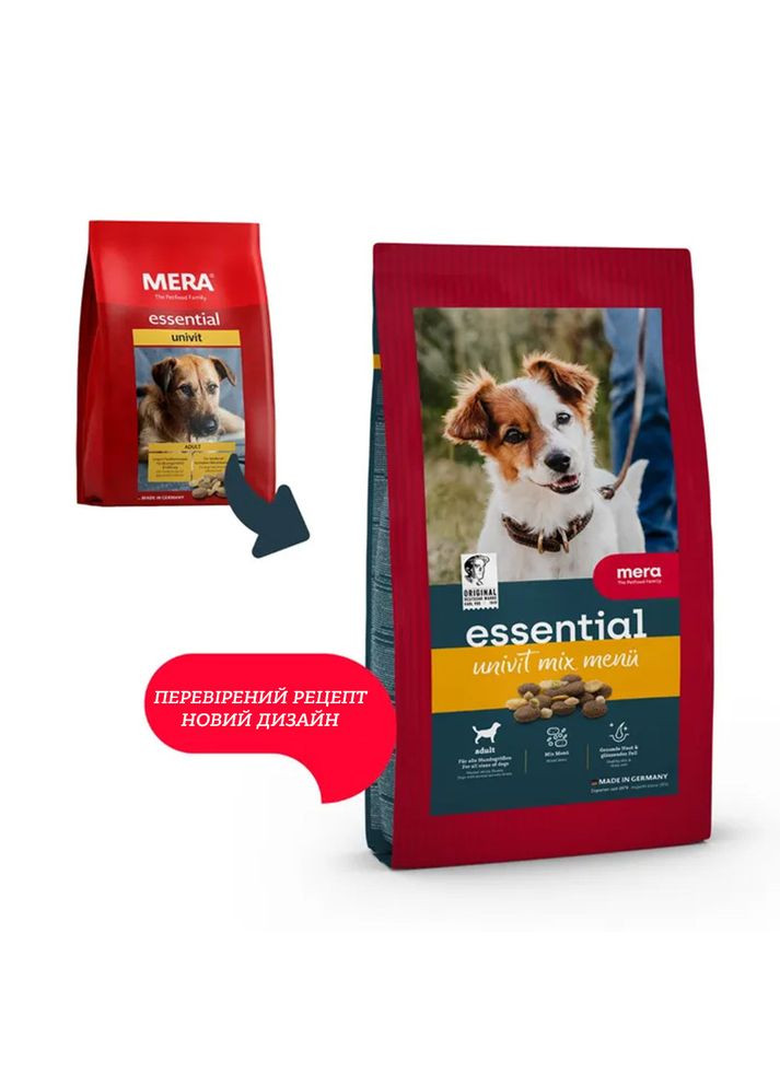 Сухий корм для собак із нормальним рівнем активності essential Univit (змішана крокета), 2 кг (*) Mera (304772666)