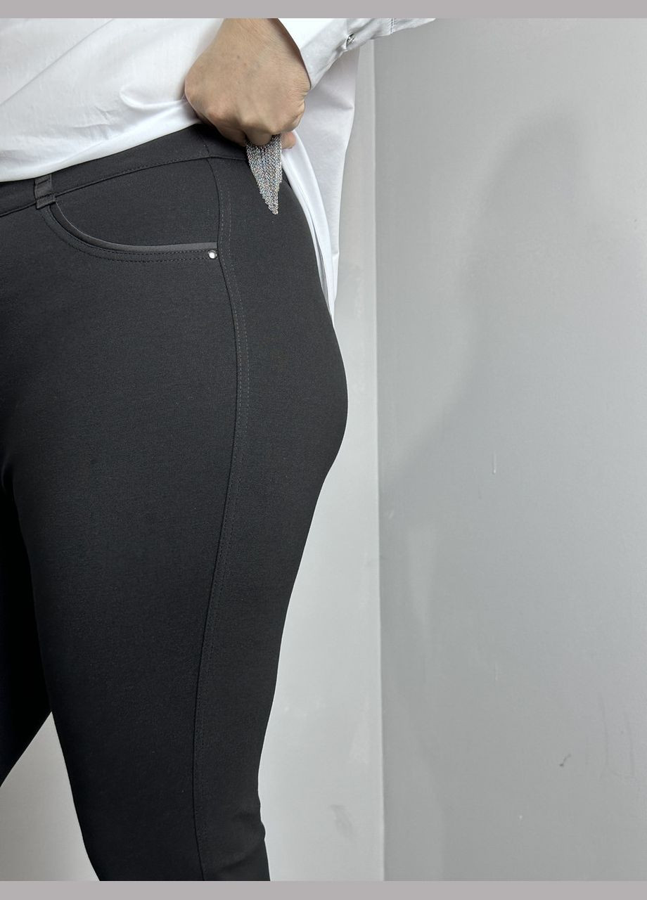 Женские классические брюки прямые черные большого размера MKJL1001-1 Modna KAZKA (277159932)