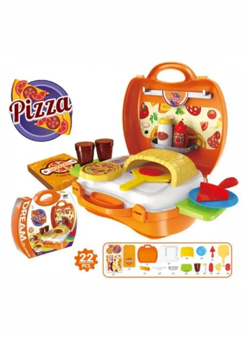 Игровой развивающий набор кухня "Pizza" в чемоданчике Воша 22 предмета (1756375696) ВОША (335237568)
