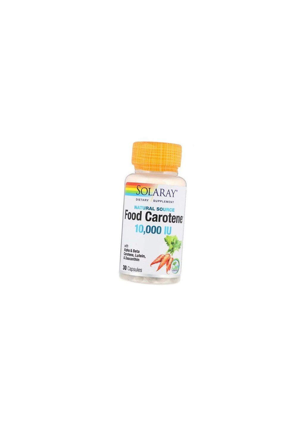 Витамин А с каротиноидами, Food Carotene 10000, 30капс (36411031) Solaray (293253811)