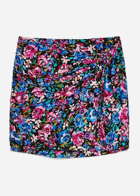 Разноцветная кэжуал однотонная юбка в цветочный принт Bershka
