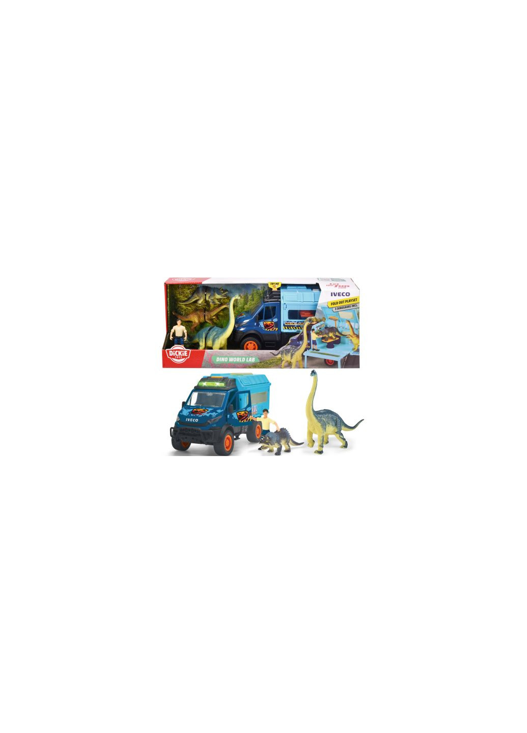 Игровой набор Исследование динозавров с машиной 28 см, 3 динозавров и фигурки (3837025) Dickie toys дослідження динозаврів з машиною 28 см, 3 динозавр (275456726)
