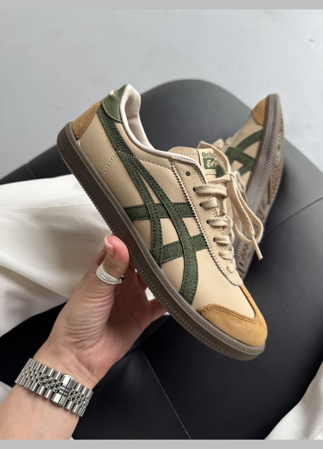 Кроссовки женские и мужские Asics Onitsuka Tiger Tokuten "Beige Green" | Асикс Онитсука Тайгер бежевые No Brand бежевые демисезоны (342717907)