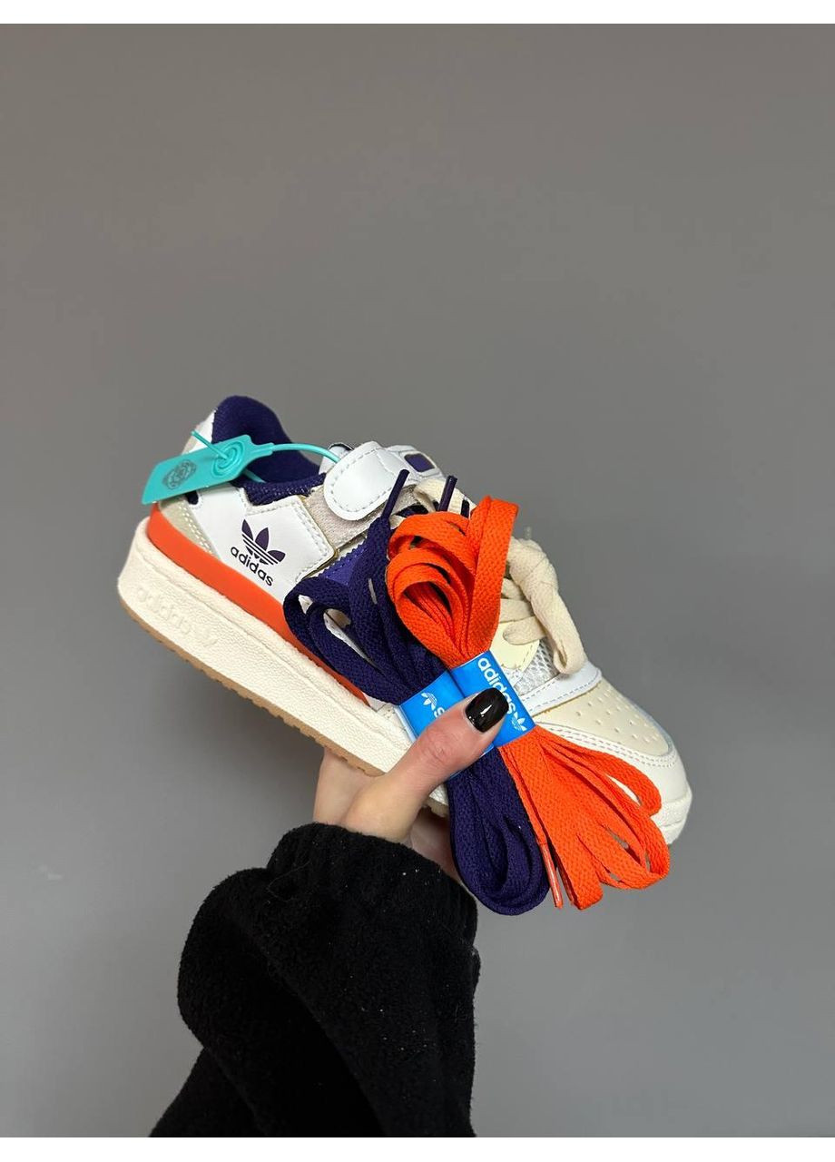 КРОССОВКИ ЖЕНСКИЕ ADIDAS FORUM LOW 84 PURPLE ORANGE АДИДАС ФОРУМ No Brand бежевые демисезоны (367168065)