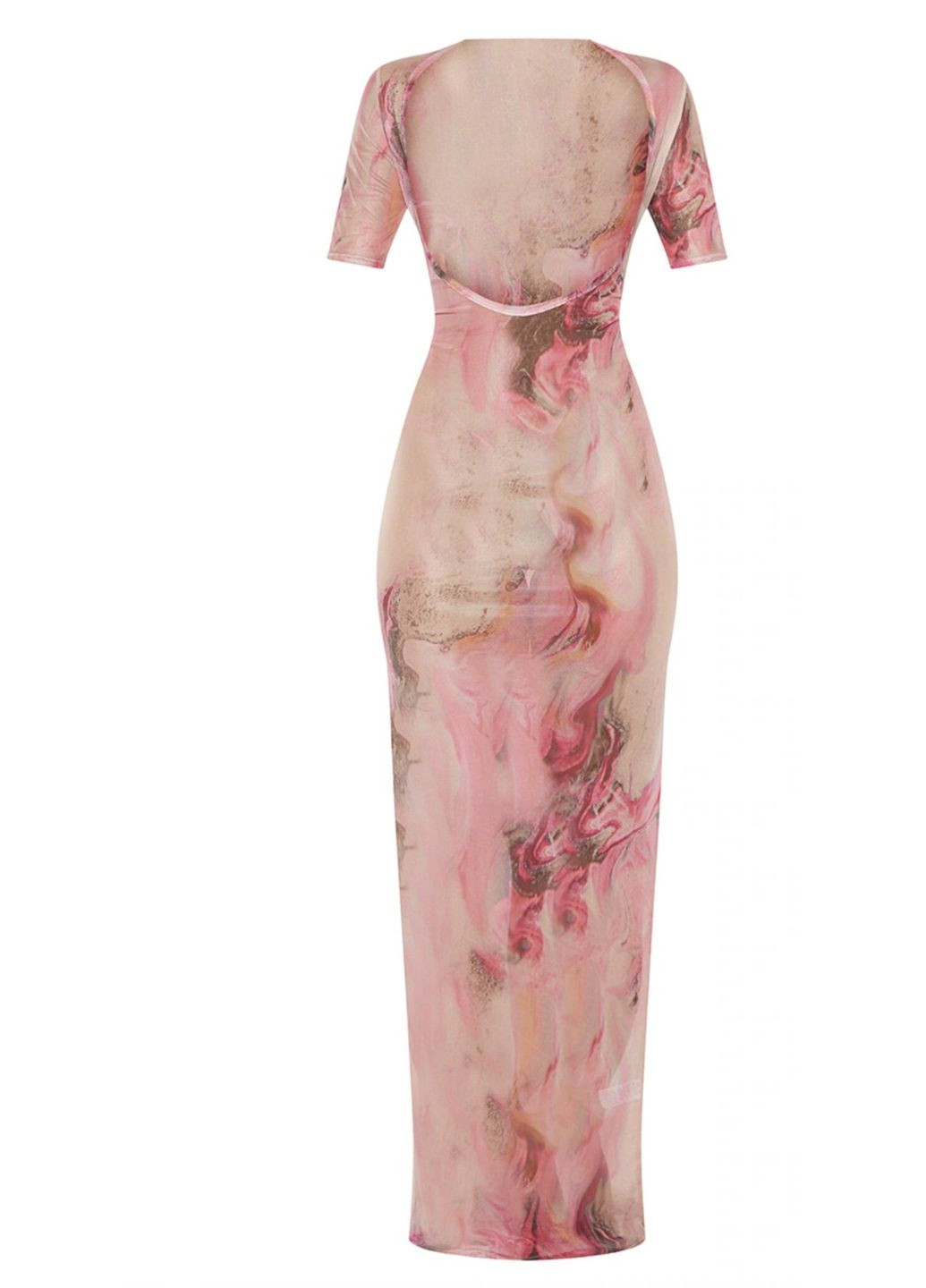 Пляжная накидка-сетка XS/S Розовая с цветочным принтом 326- PrettyLittleThing (293060977)