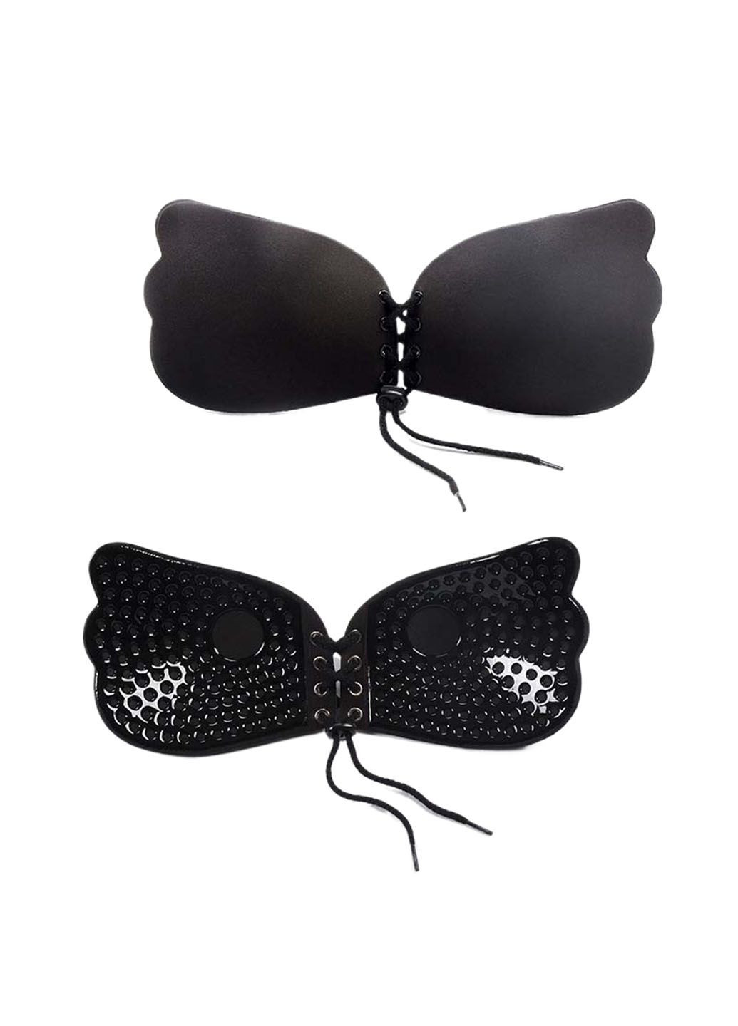 Чёрный многоразовый силиконовый бюстгальтер невидимка fly bra invisible удобный поддерживающий лифчик размер 85в No Brand без косточек спандекс, силикон