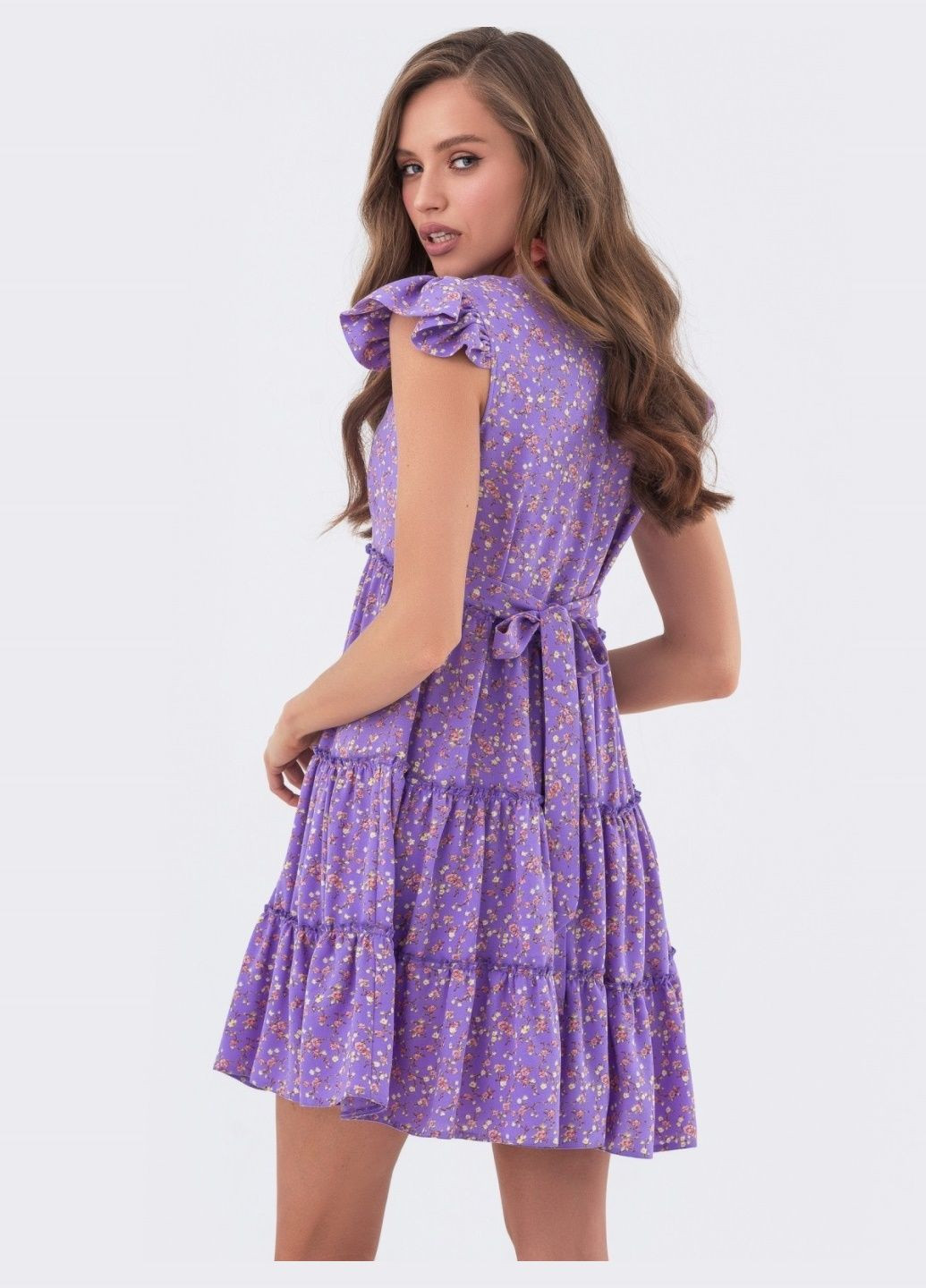 Бузкова бузкова сукня-трапеція в квітковий принт Dressa