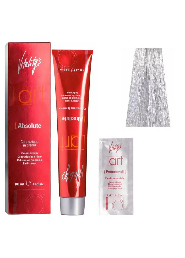 Крем-краска для волос с масляным коктейлем Vitality’s Art Absolute Hair Color Cream 10/7 Шведский антрацитовый блонд 100 мл Vitality`s (373258504)