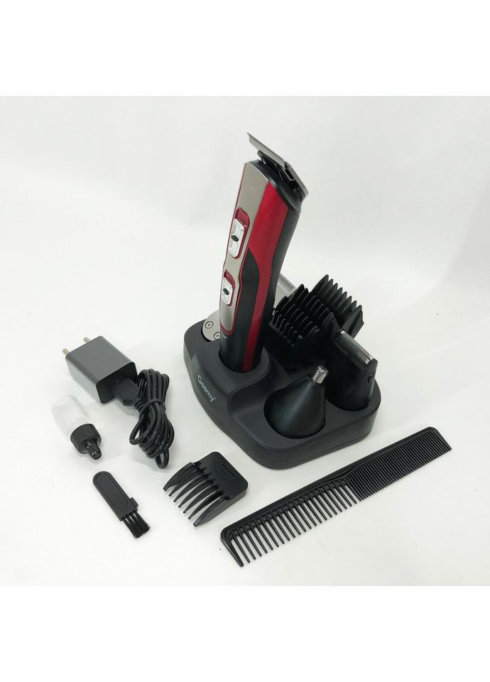 Машинка для стрижки 10в1 GM-592, машина для окантування, підстригальна машинка. Колір: червоний Gemei (365812799)
