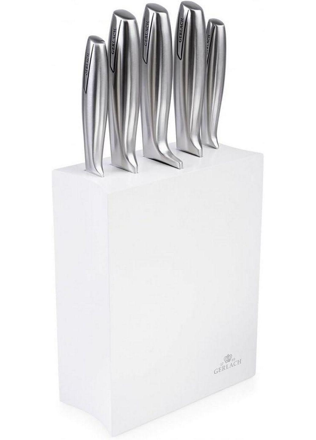 Набір з 5 кухонних ножів та підставки Modern Gerlach сірий,