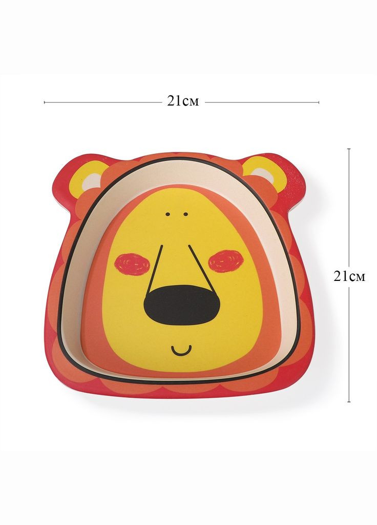 Тарелка плоская 21х21 см Львенок бамбуковое волокно 9470 Fissman (316625963)