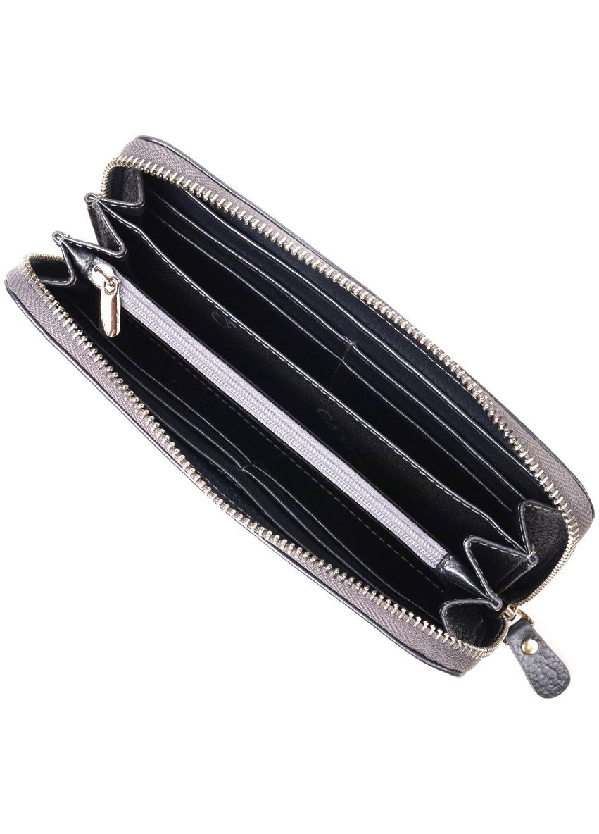 Жіночий гаманець з відливом із натуральної шкіри флотар 21622 Сірий Canpellini (306881696)