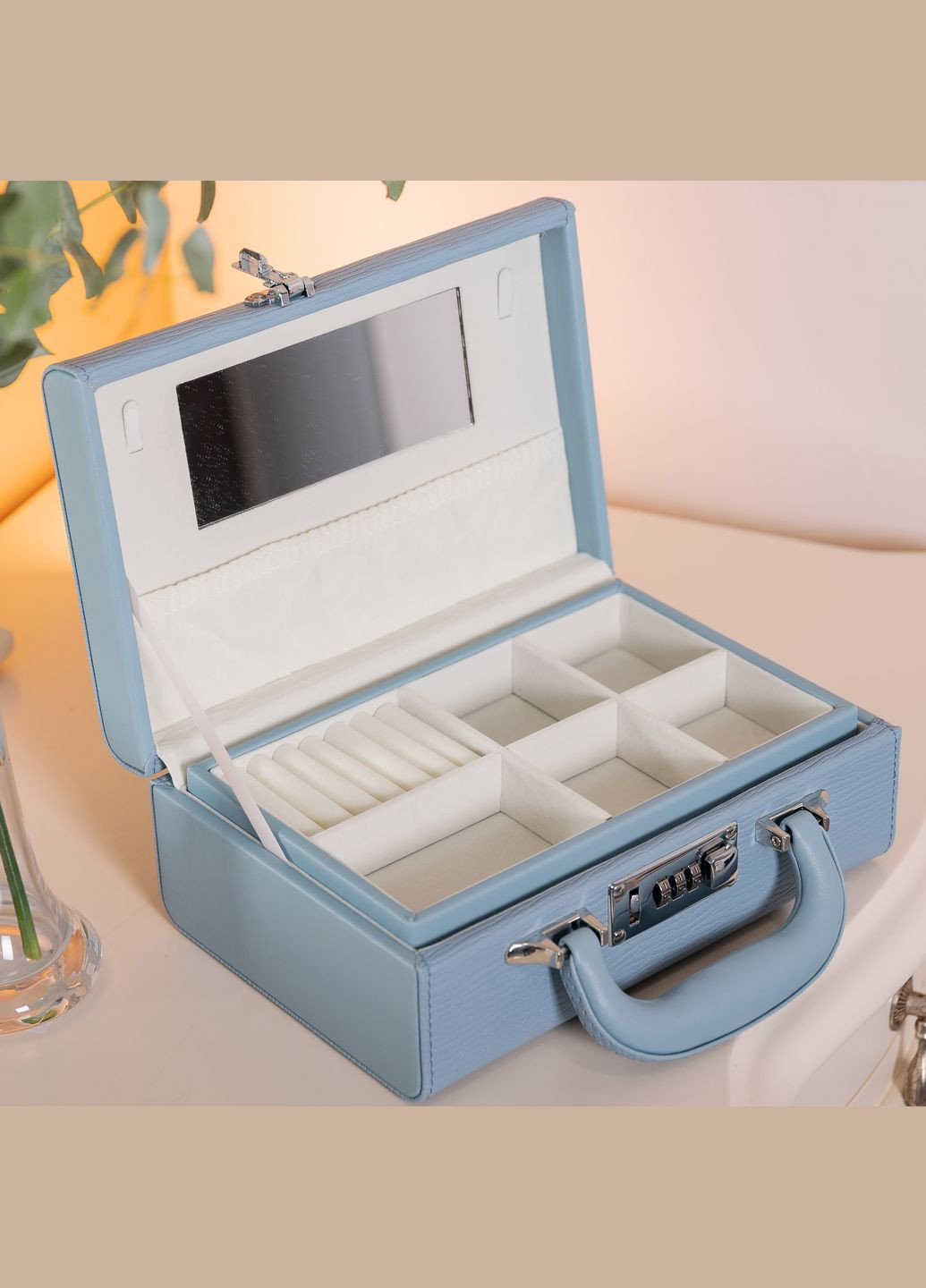 Кейс-органайзер для украшений с кодовым замком 24х16х9,5 см, Yiwu (328603768)