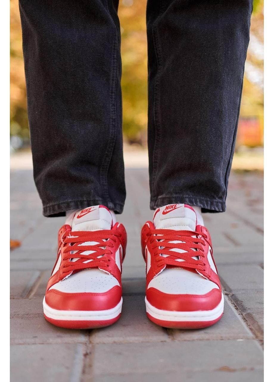 Серые демисезонные кроссовки мужские nike sb dunk low retro medium grey red найк сб данк No Brand