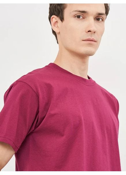 Бордовая мужская футболка однотонная, футболки мужские базовые темно-зеленая, Fruit of the Loom Футболка