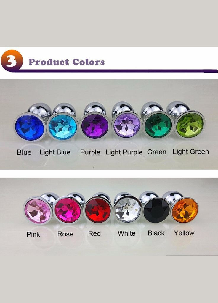 Анальна пробка S 2.8 см металева з каменем Swaronski Crystal Plug медична сталь Бузковий No Brand (303893931)