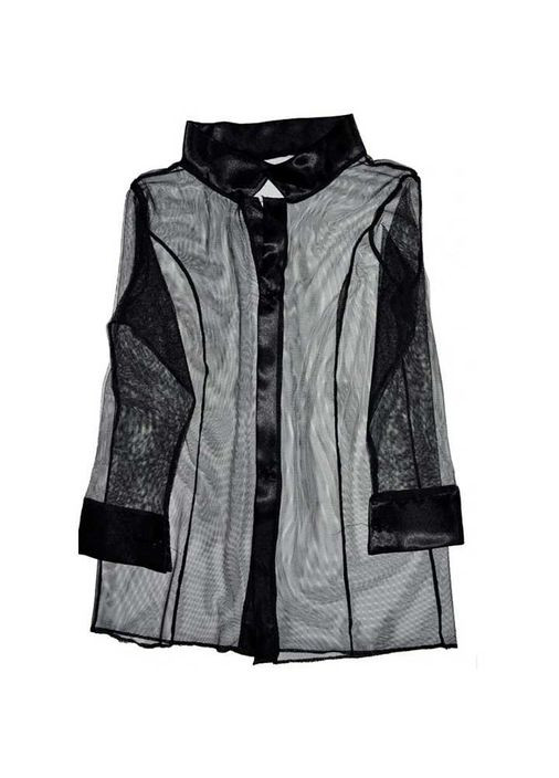 Женский прозрачный халат-рубашка XS/S/M Черный K000689 No Brand (366888130)