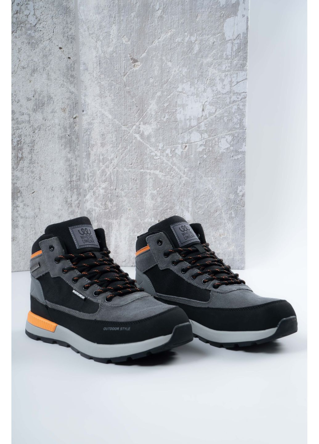 Серые зимние ботинки мужские where uweare wuw1911-grey серые 346781 Where Uwear