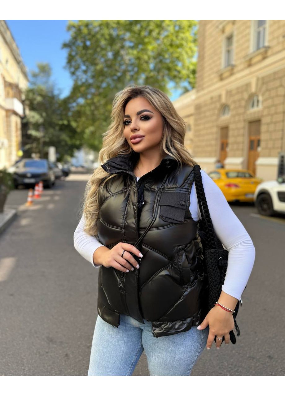 🔥 Стильный женский жилет на синтепоне — ЗАМЕРЫ В ОПИСАНИИ GD/GL Модний простір (366438782)