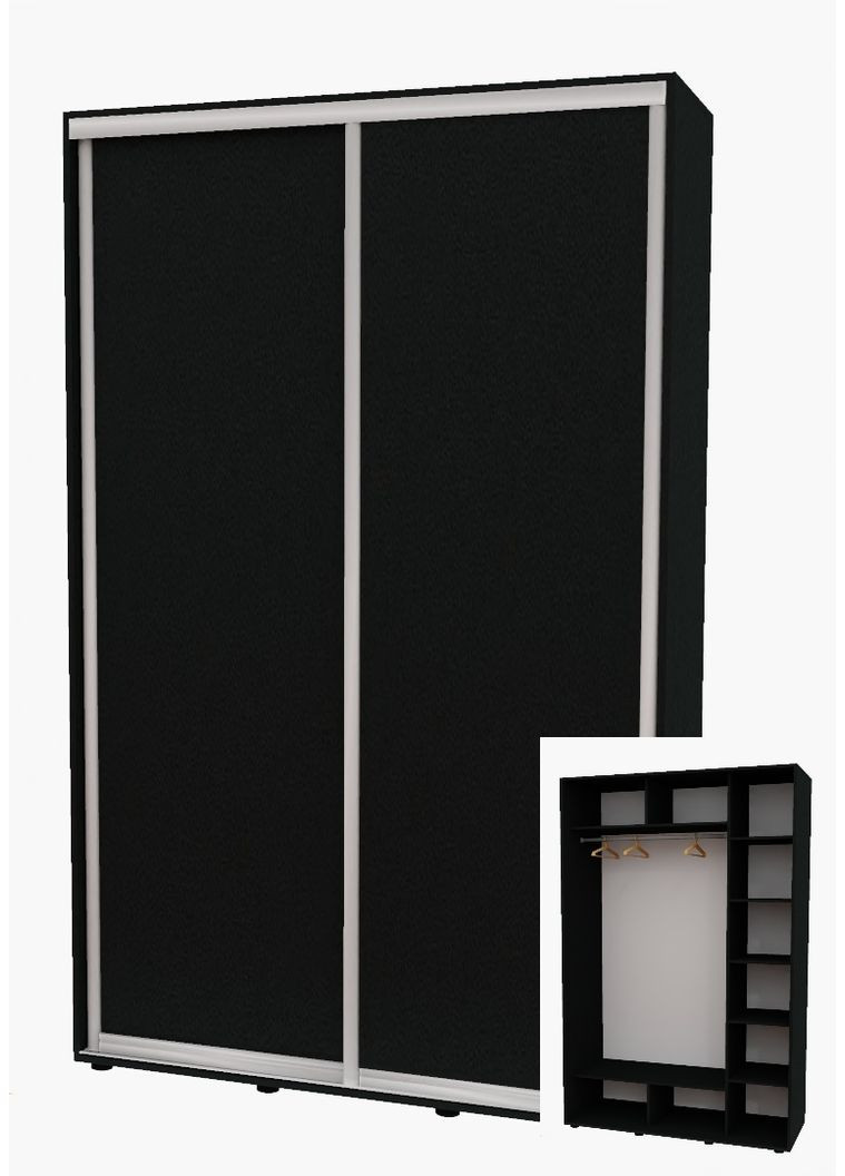 Шафа-купе дводверна 140*60*250 см Антрацит 2 двері ДСП Алекса (360479405)