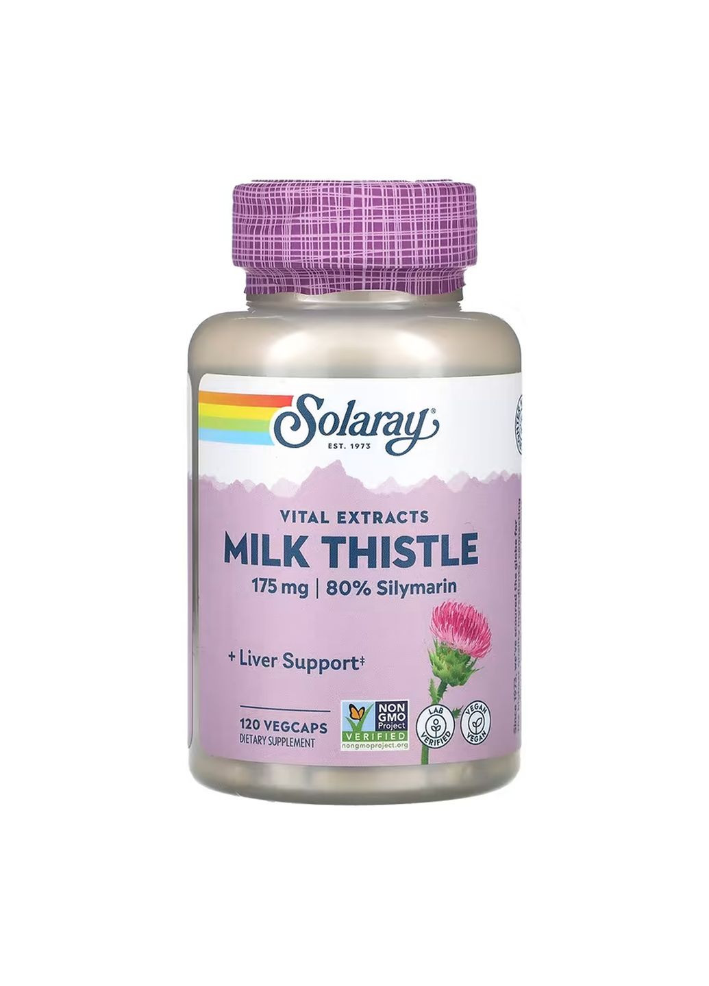 Экстракт семян расторопши веганский 175 мг 120 капсул поддержка печени Solaray (367956413)