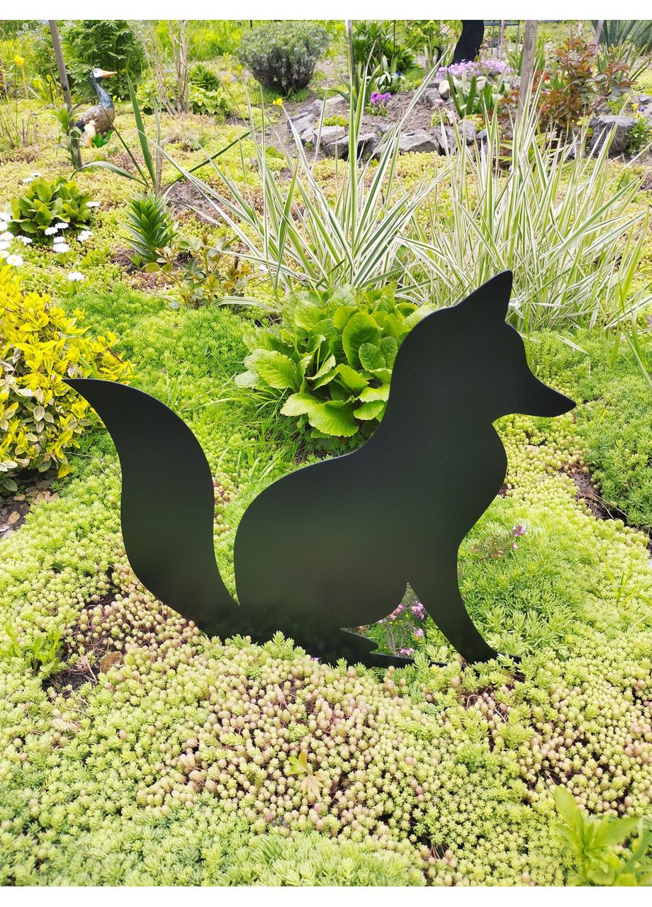Фігура з металу Лисиця для саду – декоративна садова прикраса, садовий декор із сталі No Brand (368896621)