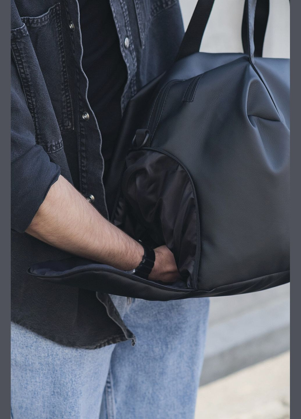 Чоловіча Дорожня Багажна Сумка Gym Black Without (327369396)