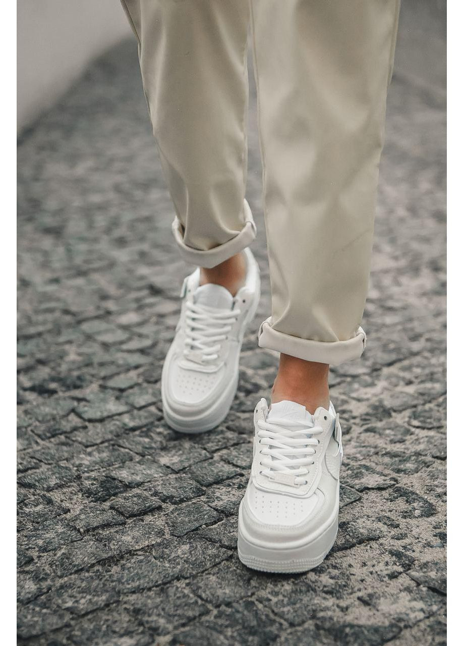 Білі Осінні кросівки чоловічі nike air force 1 shadow white найк аір форс 1 преміум No Brand