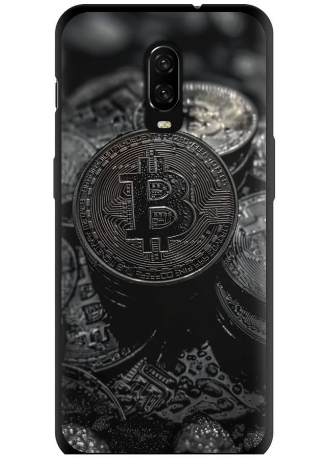 TPU черный чехол 'Black Bitcoin' для Endorphone oneplus 6t (289531695)